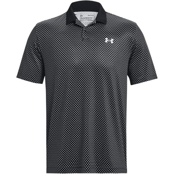 Under Armour Performance 3.0 Printed Golf Polo Size XL Men Polka Dot Black White - Picture 1 of 5